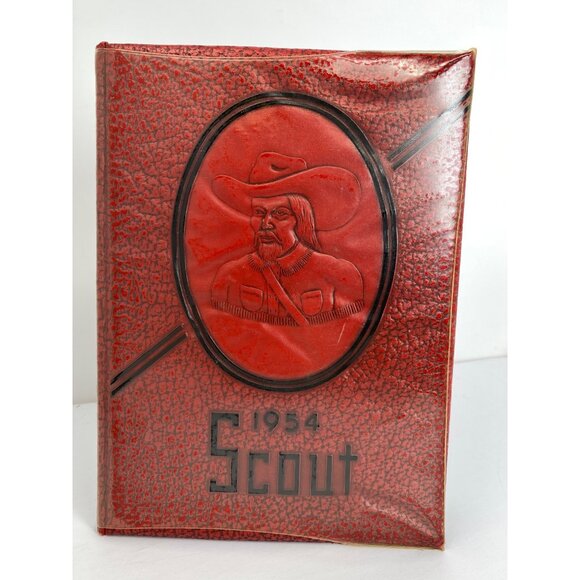 1954 David City High School Nebraska Scout Yearbook Embossed Cover No Writing - Picture 1 of 12
